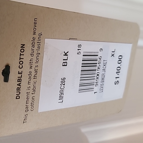 LEVIS MENS BLACK "BIKER" JACKET SIZE XL - Picture 15 of 16